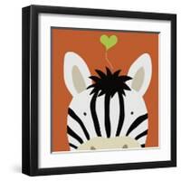 Peek-a-Boo Zebra-Yuko Lau-Framed Art Print