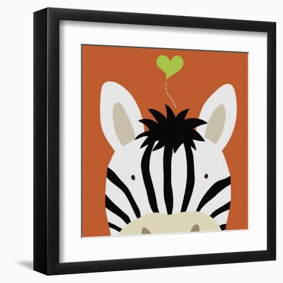 Peek-a-Boo Zebra-Yuko Lau-Framed Art Print