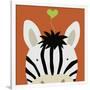 Peek-a-Boo Zebra-Yuko Lau-Framed Art Print