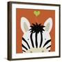 Peek-a-Boo Zebra-Yuko Lau-Framed Art Print