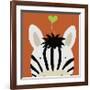 Peek-a-Boo Zebra-Yuko Lau-Framed Art Print