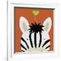 Peek-a-Boo Zebra-Yuko Lau-Framed Art Print