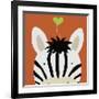 Peek-a-Boo Zebra-Yuko Lau-Framed Art Print