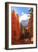 Peekaboo Loop Trail Switchbacks Wind Through Hoodoos Lit by Early Morning Sun in Winter-Eleanor Scriven-Framed Photographic Print