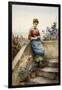 Peeling an Apple-Daniel Ridgway Knight-Framed Giclee Print