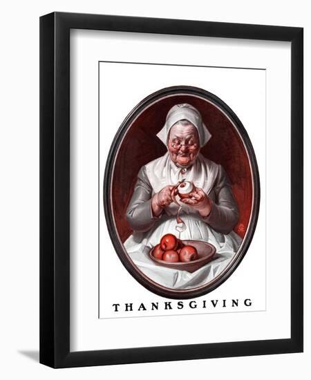 "Peeling Apples,"November 28, 1925-Joseph Christian Leyendecker-Framed Giclee Print