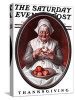 "Peeling Apples," Saturday Evening Post Cover, November 28, 1925-Joseph Christian Leyendecker-Stretched Canvas