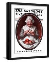 "Peeling Apples," Saturday Evening Post Cover, November 28, 1925-Joseph Christian Leyendecker-Framed Giclee Print