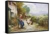 Peeling Potatoes-Ernest Walbourn-Framed Stretched Canvas