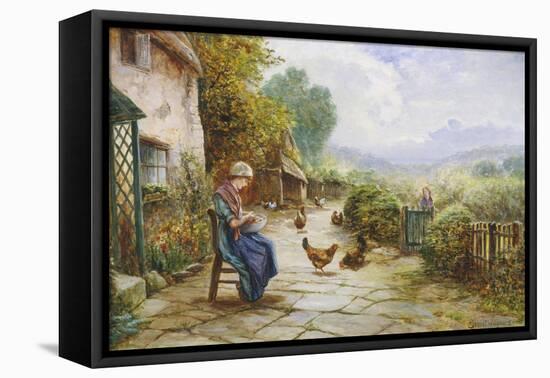 Peeling Potatoes-Ernest Walbourn-Framed Stretched Canvas