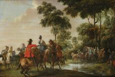 Riders Advancing into a Brook, 1601-15-Peeter Snayers-Giclee Print