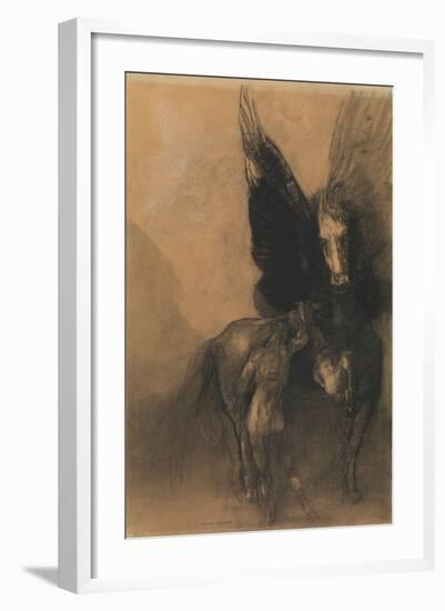 Pegasus and Bellerophon, c.1888-Odilon Redon-Framed Giclee Print