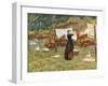 Pegging Out the Washing in the English Countryside-null-Framed Art Print