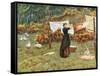 Pegging Out the Washing in the English Countryside-null-Framed Stretched Canvas