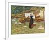 Pegging Out the Washing in the English Countryside-null-Framed Art Print