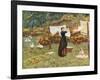 Pegging Out the Washing in the English Countryside-null-Framed Art Print