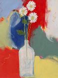 Yellow Flower Blue Bottle-Peggy Brown-Framed Giclee Print