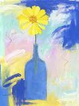 Yellow Flower Blue Bottle-Peggy Brown-Giclee Print