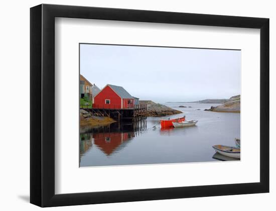 Peggy's Cove Harbour Cloudy-null-Framed Art Print