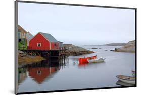 Peggy's Cove Harbour Cloudy-null-Mounted Premium Giclee Print