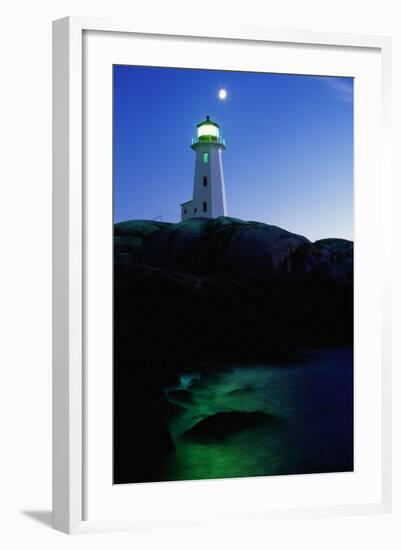 Peggy's Cove Lighthouse at Twilight-Paul Souders-Framed Photographic Print