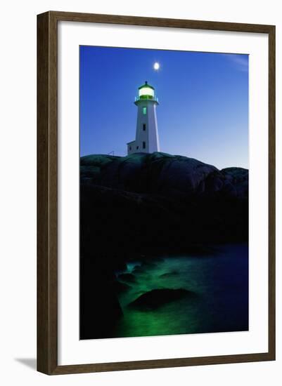 Peggy's Cove Lighthouse at Twilight-Paul Souders-Framed Photographic Print