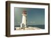 Peggy's Cove Lighthouse with a Polaroid Film Effect and Light Texture-onepony-Framed Photographic Print