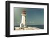 Peggy's Cove Lighthouse with a Polaroid Film Effect and Light Texture-onepony-Framed Photographic Print