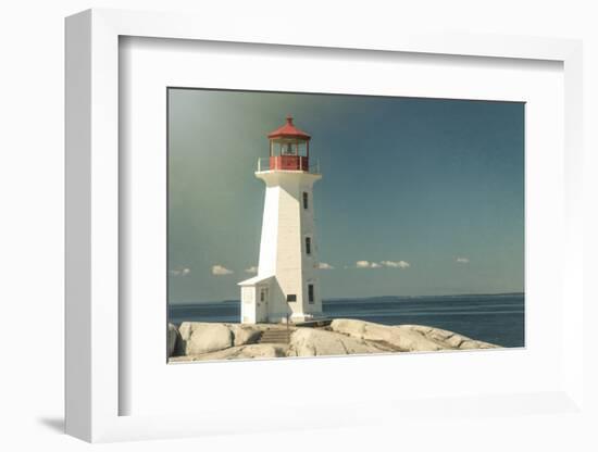 Peggy's Cove Lighthouse with a Polaroid Film Effect and Light Texture-onepony-Framed Photographic Print