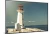 Peggy's Cove Lighthouse with a Polaroid Film Effect and Light Texture-onepony-Mounted Photographic Print