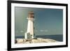 Peggy's Cove Lighthouse with a Polaroid Film Effect and Light Texture-onepony-Framed Photographic Print