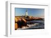 Peggys Cove Lighthouse sunset-null-Framed Art Print