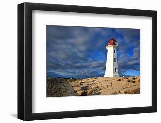 Peggys Cove Lighthouse Sunset-null-Framed Art Print