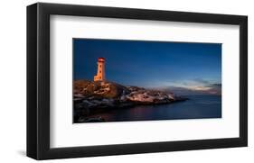 Peggys Cove's Lighthouse Dusk-null-Framed Art Print