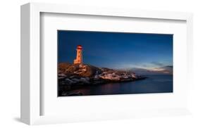 Peggys Cove's Lighthouse Dusk-null-Framed Art Print