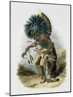 Pehriska-Ruhpa, Minatarre Warrior in the Costume of the Dog Dance-Karl Bodmer-Mounted Giclee Print