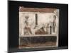 Peinture murale romaine : scène égyptisante avec Isis assise sur un siège sans dossier-null-Mounted Giclee Print