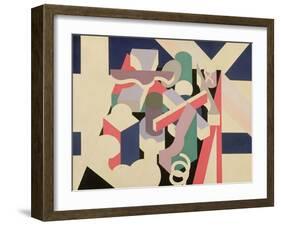 Peinture/Nature Morte, 1923-24 (Oil & Pencil on Canvas)-Patrick Henry Bruce-Framed Giclee Print