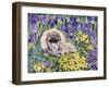 Peke in the Flower Bed-Hilary Jones-Framed Giclee Print