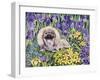 Peke in the Flower Bed-Hilary Jones-Framed Giclee Print