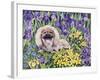 Peke in the Flower Bed-Hilary Jones-Framed Giclee Print