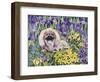 Peke in the Flower Bed-Hilary Jones-Framed Giclee Print