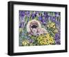 Peke in the Flower Bed-Hilary Jones-Framed Giclee Print