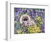 Peke in the Flower Bed-Hilary Jones-Framed Giclee Print