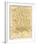 Peking, China - Panoramic Map-Lantern Press-Framed Art Print