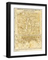 Peking, China - Panoramic Map-Lantern Press-Framed Art Print