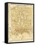 Peking, China - Panoramic Map-Lantern Press-Framed Stretched Canvas