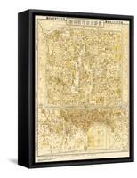 Peking, China - Panoramic Map-Lantern Press-Framed Stretched Canvas