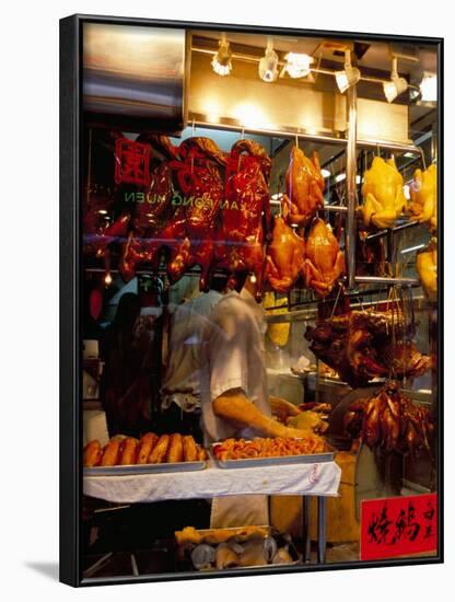 Peking Ducks Hanging in Shop Window, Hong Kong, China-Amanda Hall-Framed Photographic Print