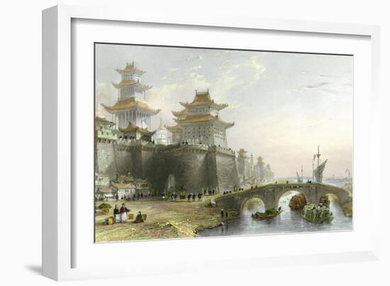 Peking West Gate-Thomas Allom-Framed Art Print